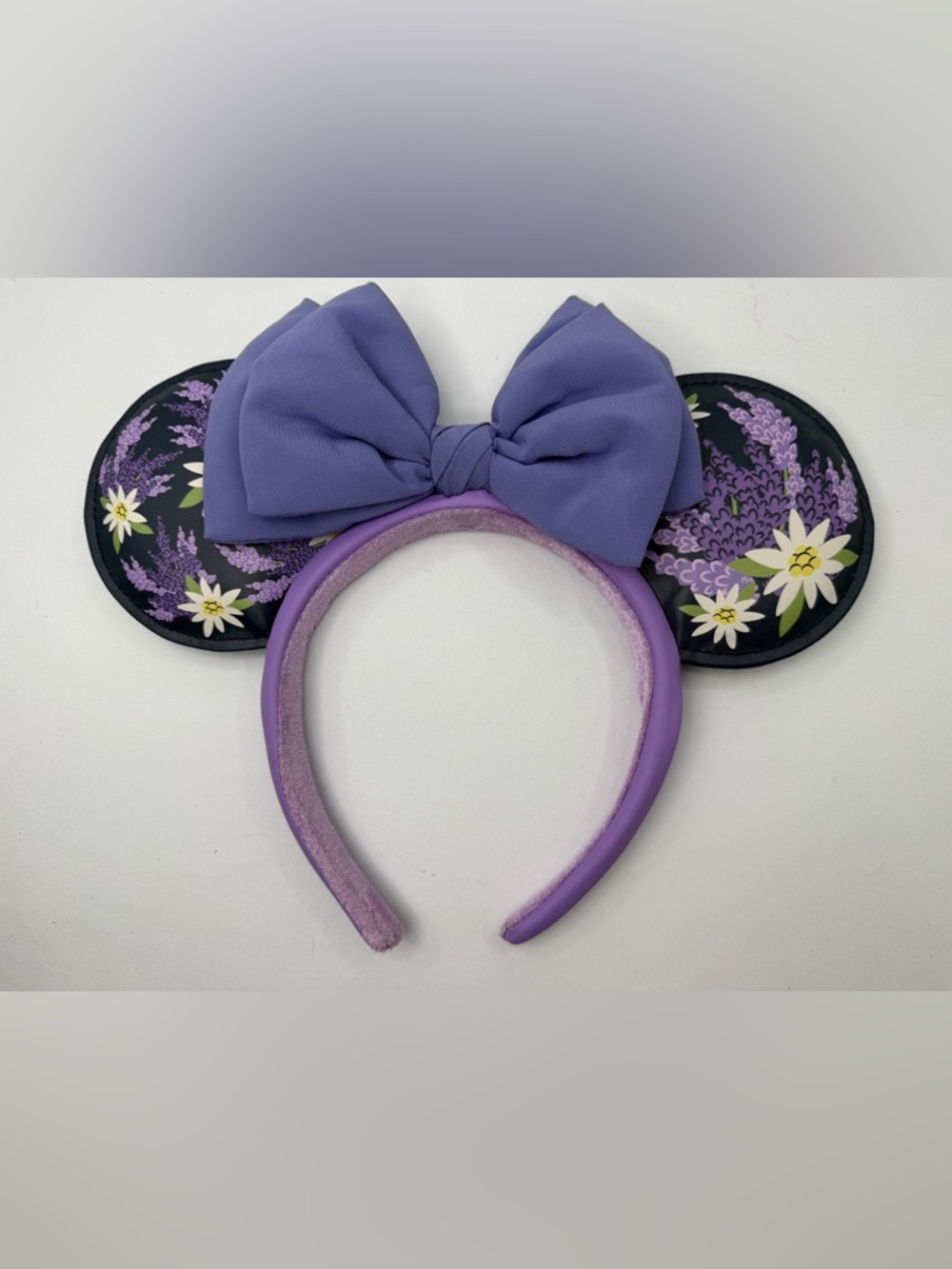 Disney Ears Headband Flowers French Lavender Lilac Purple Minnie Mouse
